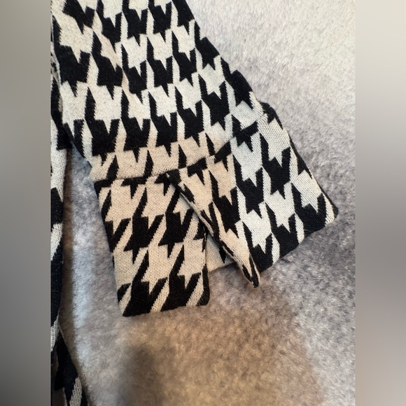 Unbranded Gray Black Large Houndstooth Mock Neck Knit Stretch Dress Medium M - Picture 7 of 7